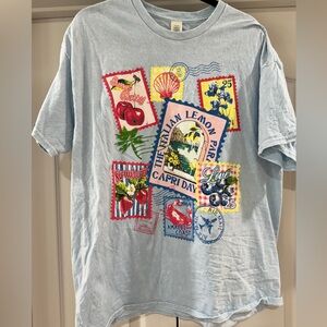 Graphic T-Shirt with Travel Stamp Design